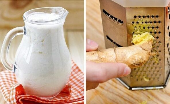 Að búa til kokteil úr kefir og rifnum engifer